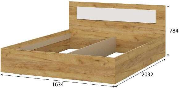 Кровать с основанием Лайт Дольче 160х200 Дуб Золотой/Белый Кровать с основанием Лайт Дольче 160х200 Дуб Золотой/Белый