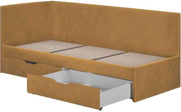 Кровать Лео КР-49, Белый, Горчичный