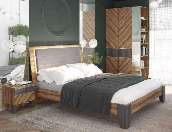 Кровать с подсветкой 140х200 Моника 1.1 Алисия