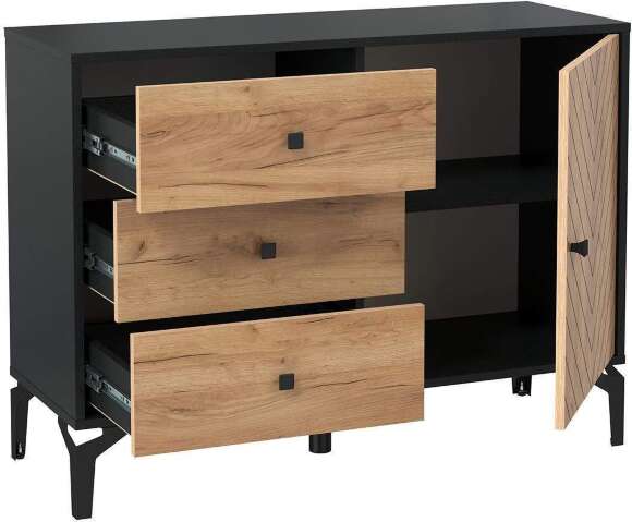 Комод Лофт 59.02 черный/дуб золотой Комод Лофт 59.02 черный/дуб золотой