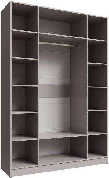 Распашной шкаф с зеркалом Мадрид 1,6, Кашемир Распашной шкаф с зеркалом Мадрид 1,6, Кашемир