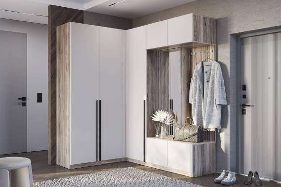 Шкаф угловой Урбан ШКУ-06, Дуб смоки, Кашемир