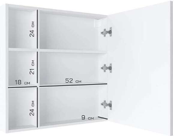 Шкаф зеркальный 16.312.03, Белый Шкаф зеркальный 16.312.03, Белый