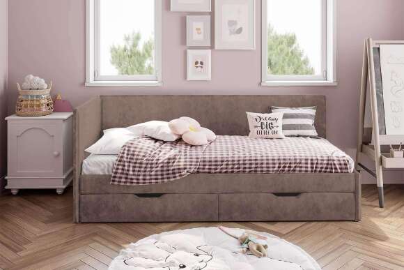 Кровать Лео КР-49, Белый, Маренго Кровать Лео КР-49, Белый, Маренго