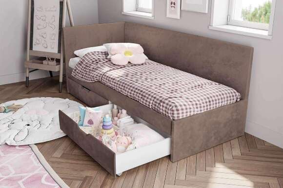 Кровать Лео КР-49, Белый, Маренго Кровать Лео КР-49, Белый, Маренго