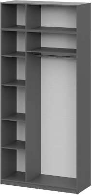 Шкаф с антресолью и наполнением (5 полок + штанга) ШК 5 (1200), Графит