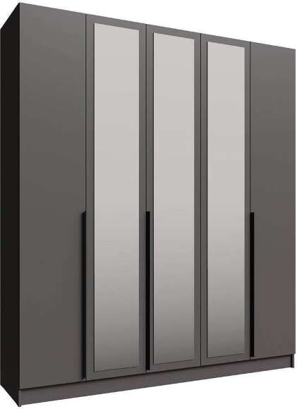 Распашной шкаф с зеркалом Мадрид 2.0, Графит серый Распашной шкаф с зеркалом Мадрид 2.0, Графит серый