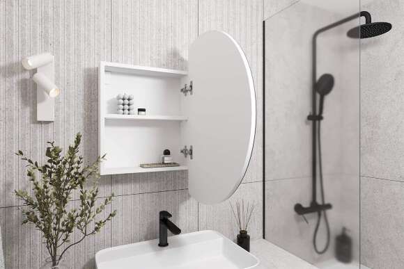 Шкаф зеркальный 16.312.04, Белый Шкаф зеркальный 16.312.04, Белый