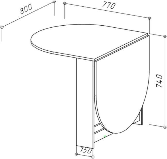 Стол раскладной овальный Черный / Дуб Крафт белый