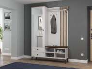 Шкаф для прихожей 51.22 Либерти опора h=20мм с зеркалом Белый / Дуб Каньон