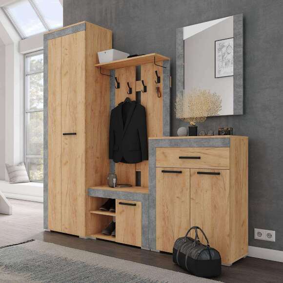 Тумба-обувница Галант (ТЭКС) Дуб Крафт золотой / Ателье светлое Тумба-обувница Галант (ТЭКС) Дуб Крафт золотой / Ателье светлое