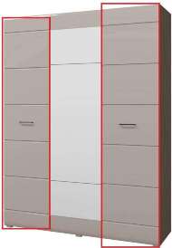 Фасад шкафа трехстворчатого Ненси, капучино Фасад шкафа трехстворчатого Ненси, капучино