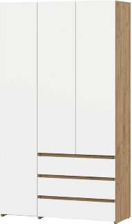 Шкаф трехстворчатый Некст 1, Дуб золотой, Белый
