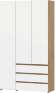 Шкаф трехстворчатый Некст 1, Дуб золотой, Белый
