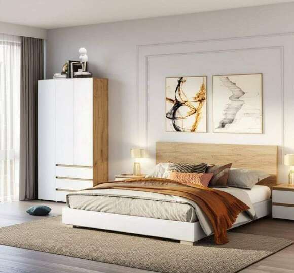 Шкаф трехстворчатый Некст 1, Дуб золотой, Белый