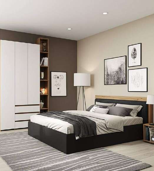 Шкаф трехстворчатый Некст 1, Дуб золотой, Белый