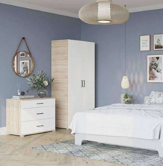 Спальня Victor. Комплект 3, дуб сонома/белый Спальня Victor. Комплект 3, дуб сонома/белый