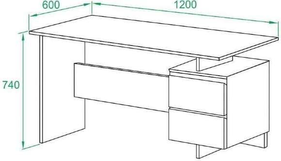 Письменный стол СПМ-19 Бетон/Белый Письменный стол СПМ-19 Бетон/Белый