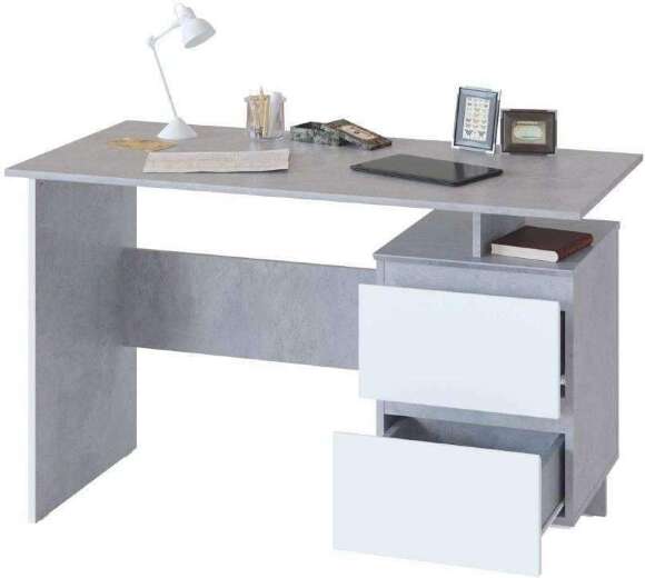 Письменный стол СПМ-19 Бетон/Белый Письменный стол СПМ-19 Бетон/Белый