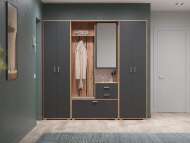 Прихожая модульная Антре 2 Дуб золотой / Диамант серый Прихожая модульная Антре 2 Дуб золотой / Диамант серый