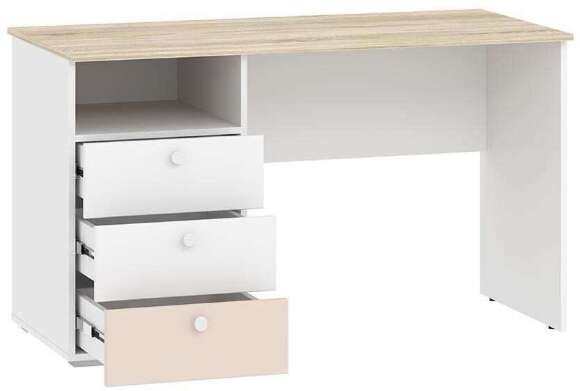 НМ 041.40 письменный стол Банни белый/дуб сонома/бисквит