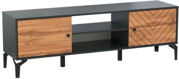 Тумба под ТВ 59.01 Лофт черный / дуб бунратти