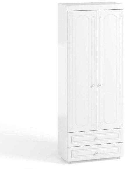 Шкаф 2-х дверный с ящиками (гл.410) Афина АФ-44 белое дерево Шкаф 2-х дверный с ящиками (гл.410) Афина АФ-44 белое дерево