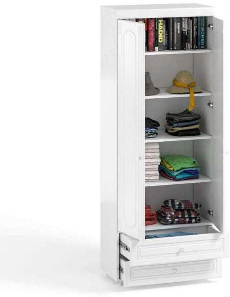 Шкаф 2-х дверный с ящиками (гл.410) Афина АФ-44 белое дерево Шкаф 2-х дверный с ящиками (гл.410) Афина АФ-44 белое дерево