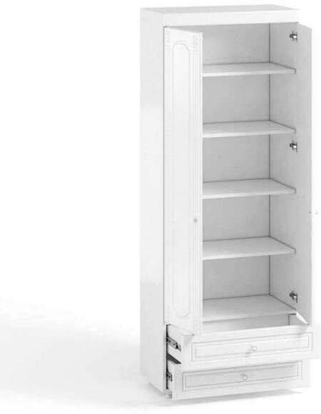 Шкаф 2-х дверный с ящиками (гл.410) Афина АФ-44 белое дерево Шкаф 2-х дверный с ящиками (гл.410) Афина АФ-44 белое дерево