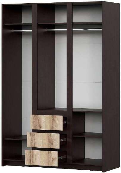 Шкаф для одежды трехстворчатый Прага, Дуб Делано