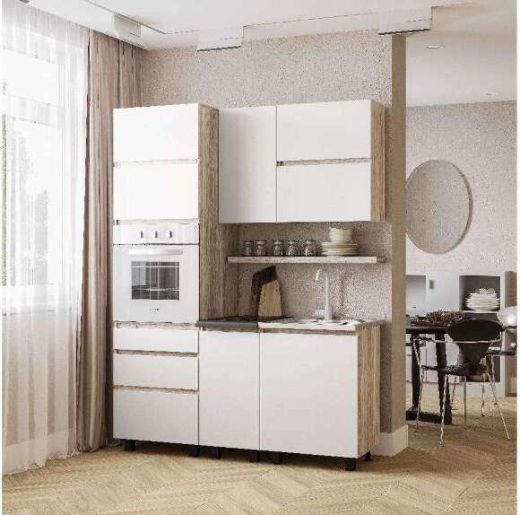 Пенал под духовку Берген Лайт 6п1 0,6м, Дуб смоки, Кашемир Пенал под духовку Берген Лайт 6п1 0,6м, Дуб смоки, Кашемир