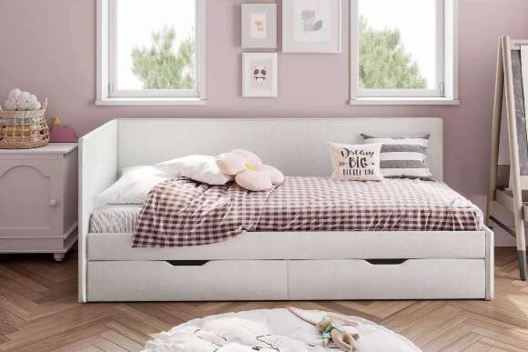 Кровать Лео КР-49, Белый, Молочный Кровать Лео КР-49, Белый, Молочный