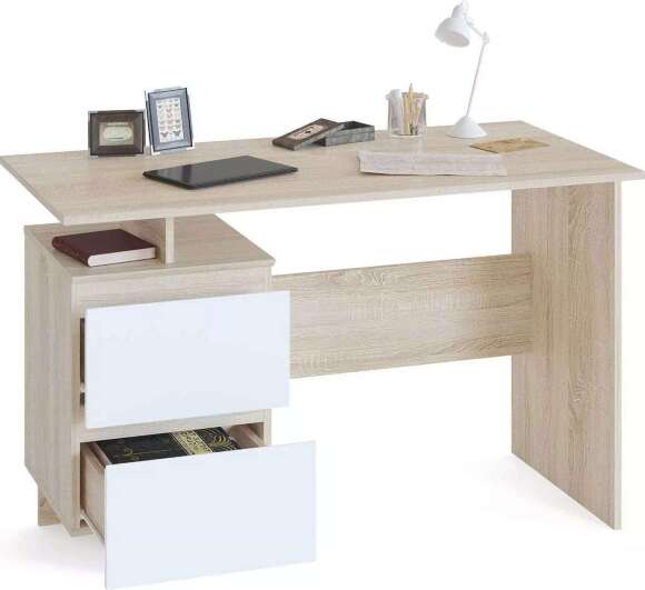 Письменный стол СПМ-19 Дуб Сонома / Белый Письменный стол СПМ-19 Дуб Сонома / Белый