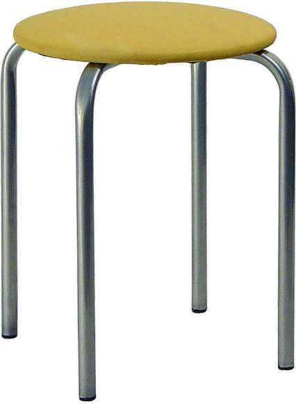 Табурет Комфорт серебро/к/з бежевый