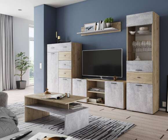 Дублин Комод дуб крафт серый/цемент Дублин Комод дуб крафт серый/цемент