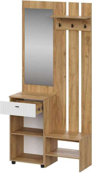 Прихожая Милан-1 дуб крафт золотой / белый