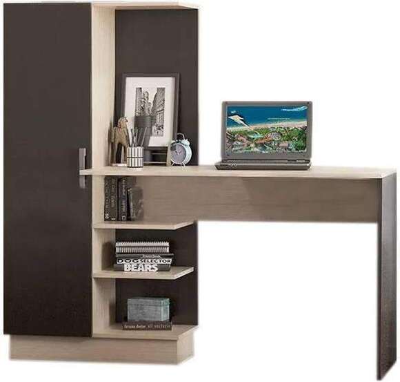 Стол компьютерный №1 дуб беленый / венге