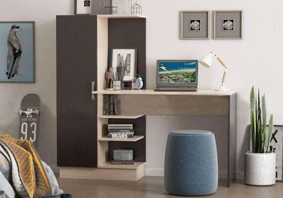 Стол компьютерный №1 дуб беленый / венге