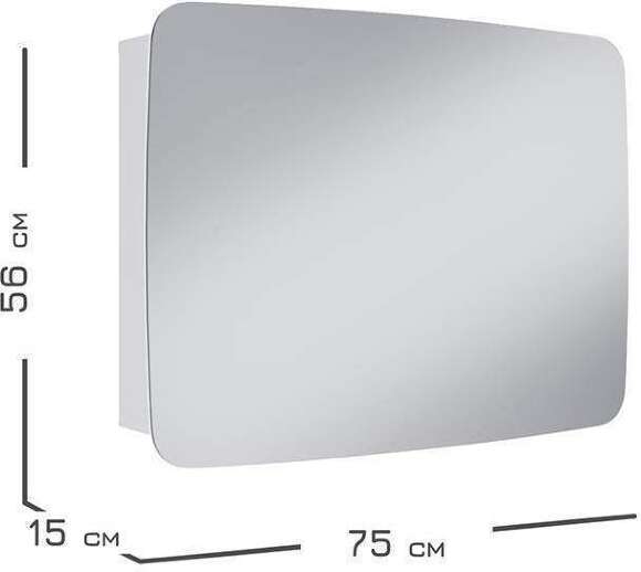 Шкаф зеркальный 16.312.06, Белый Шкаф зеркальный 16.312.06, Белый