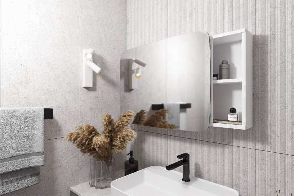 Шкаф зеркальный 16.312.06, Белый Шкаф зеркальный 16.312.06, Белый