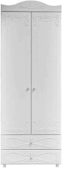 Шкаф 2-х дверный с ящиками (гл.410) Италия ИТ-44 белое дерево Шкаф 2-х дверный с ящиками (гл.410) Италия ИТ-44 белое дерево