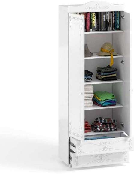 Шкаф 2-х дверный с ящиками (гл.410) Италия ИТ-44 белое дерево Шкаф 2-х дверный с ящиками (гл.410) Италия ИТ-44 белое дерево