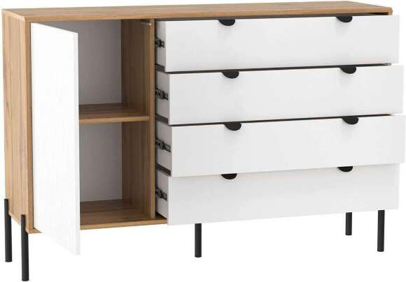 Комод 72.07 Кензо Дуб Вотан / Белый глянец снег