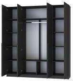 Шкаф 4-х створчатый Феникс, графит/олива софт Шкаф 4-х створчатый Феникс, графит/олива софт