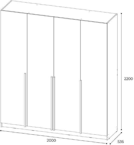 Шкаф 4-х створчатый Феникс, графит/олива софт Шкаф 4-х створчатый Феникс, графит/олива софт