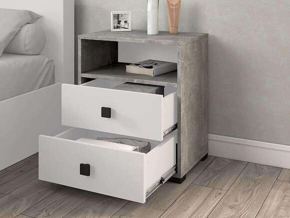 Тумба прикроватная Лаура Ателье светлое / Белый Тумба прикроватная Лаура Ателье светлое / Белый