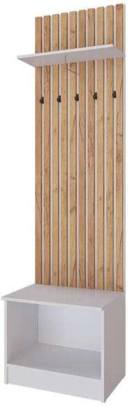 Тумба с вешалкой Кано 600 КПТВ-1, Белый, Дуб крафт золотой