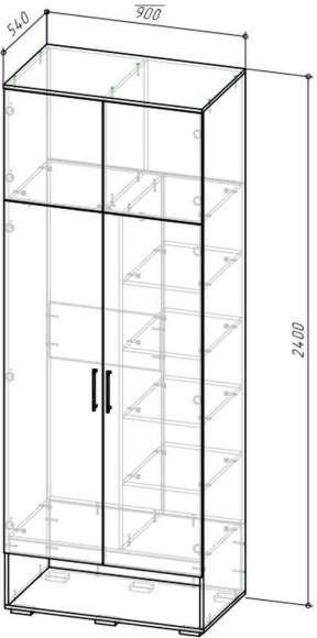 Бруно Шкаф для прихожей Дуб Вотан / Серый графит