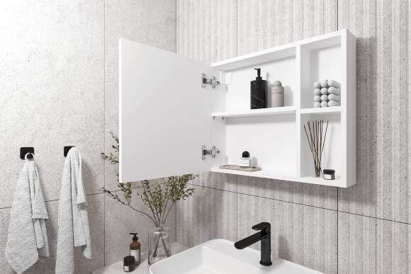 Шкаф зеркальный 16.312.07, Белый Шкаф зеркальный 16.312.07, Белый