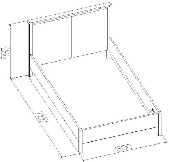 Кровать 120х200  Sherlock 44 Орех (Глазов) с основанием из дерева